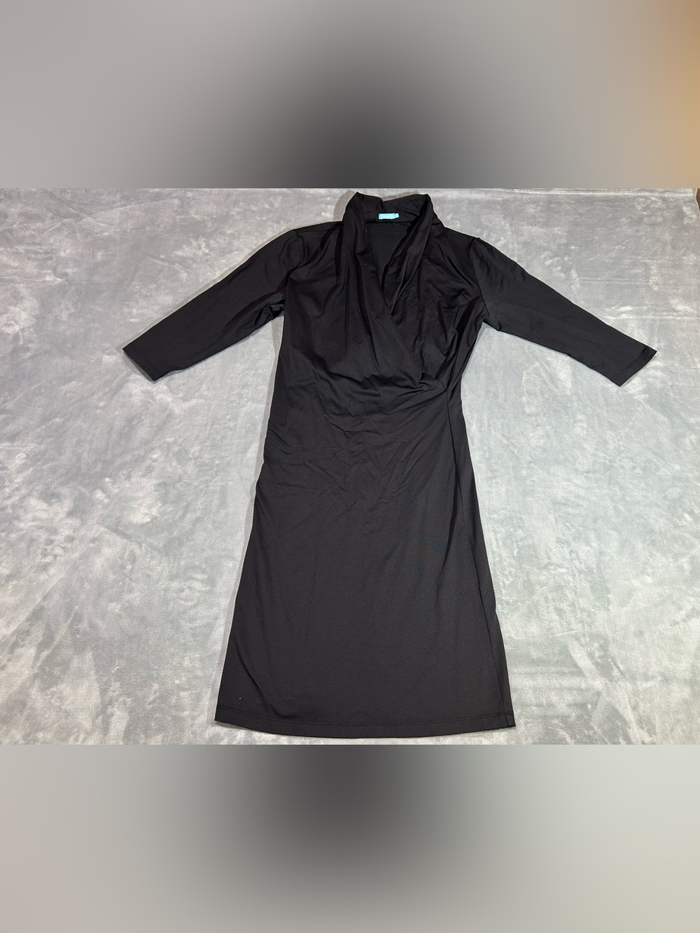 J. McLaughlin Black Dress-Mid Calf-3-4 Sleeve Romantic-size Medium